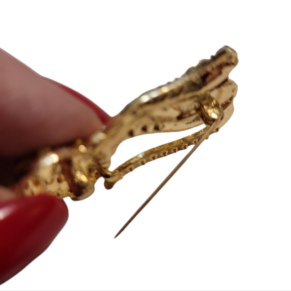 Rhinestone Cat Brooch - Picture 4 of 5